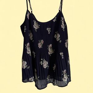 Abercrombie‎ & Fitch Blue Floral Beachy Summer Fitted Tank Top NWT Womens Size S